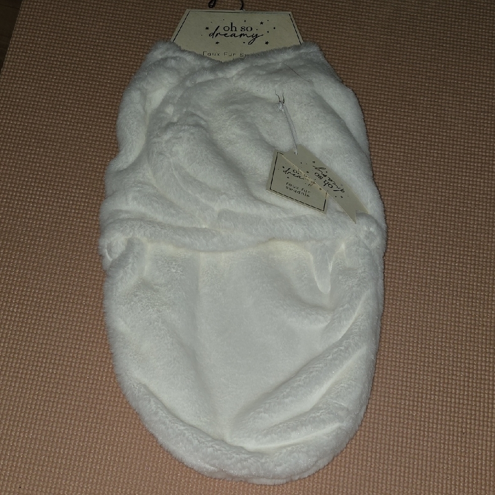 White Plush Baby Swaddle